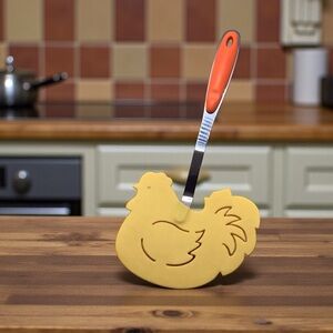 Cracker Barrel Morning Brew Yellow Rooster Silicone Spatula Farmhouse Kitchen